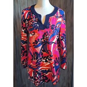 Talbots French Terry Tunic Top Med Beach Pool Swimsuit Coverup Resort Loungewear